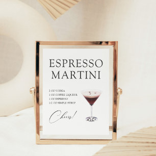 Affiche Espresso Martini Cocktail Bar Recette
