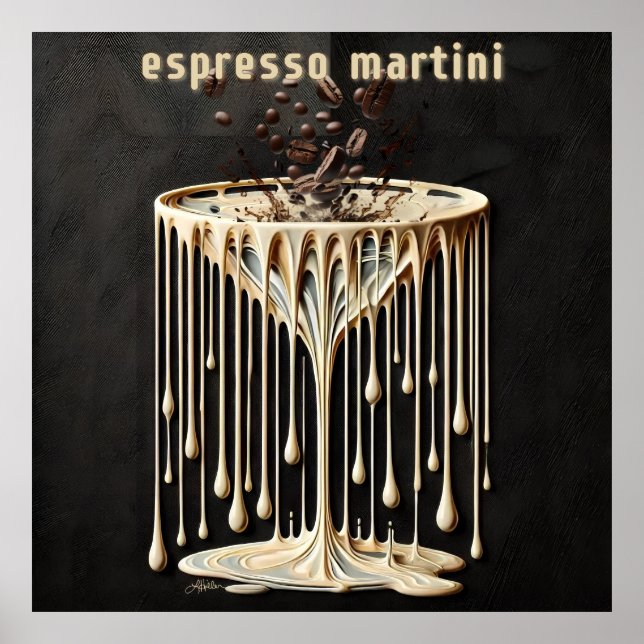 Affiche Espresso Martini Cocktail Heure (Devant)