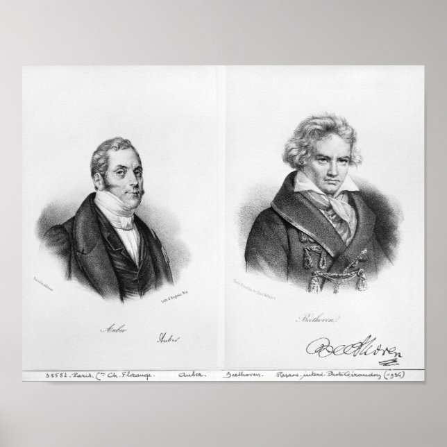 Affiche Esprit Auber et Ludwig van Beethoven (Devant)