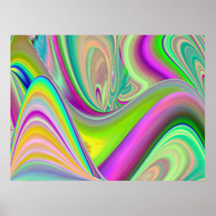 Affiche Esprit de Brise d'Été Abstrait 3D Rainbowart