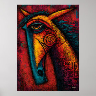 Affiche Esprit de Cheval Primitif – Abstraction Expression