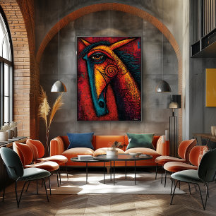 Affiche Esprit de Cheval Primitif – Abstraction Expression