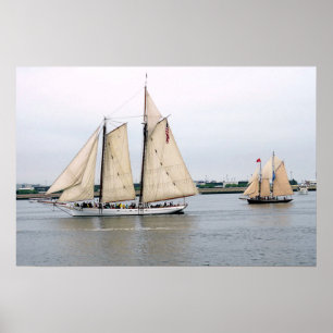 Affiche Esprit de la Caroline du Sud et de schooner