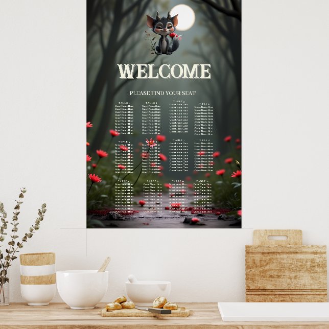 Affiche Esprit de la forêt de Lune malicieuse de Fleur éca (Cuisine)