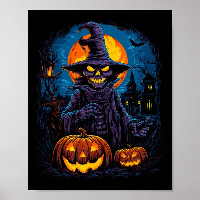 Affiche Esprit De La Nuit Halloween Scary Éffrayant Fantôm (Devant)