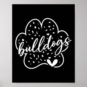 Affiche Esprit de l'équipe des Bulldogs vintage Fierté Ret