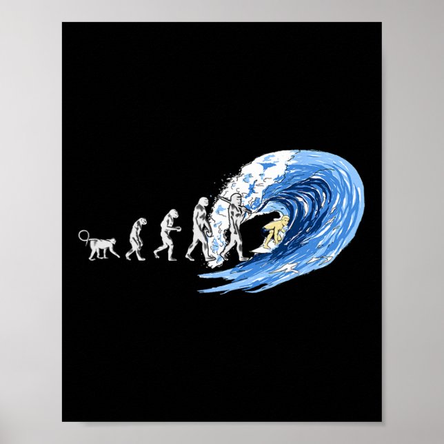 Affiche Esprit de l'évolution du surf de l'homme (Devant)