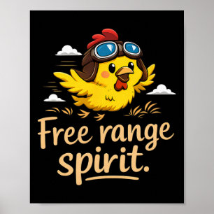 Affiche Esprit de plein air Poulet mignon avec lunettes d'