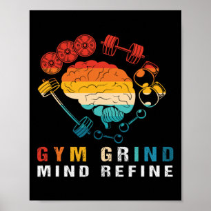 Affiche Esprit de salle de sport raffiné Bodybuilding Rétr