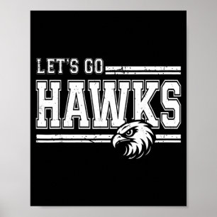 Affiche Esprit d'équipe de fan de sport de lycée Hawks Vin