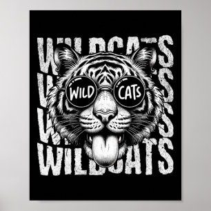 Affiche Esprit d'équipe de fan de sport scolaire Wildcats