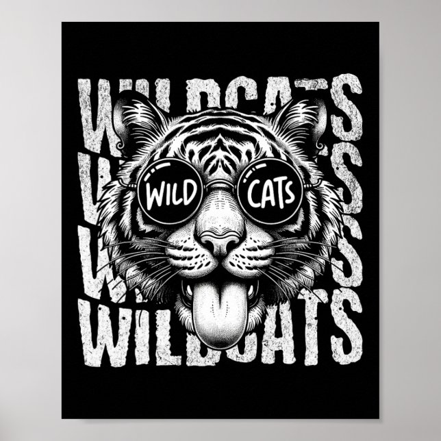 Affiche Esprit d'équipe de fan de sport scolaire Wildcats  (Devant)