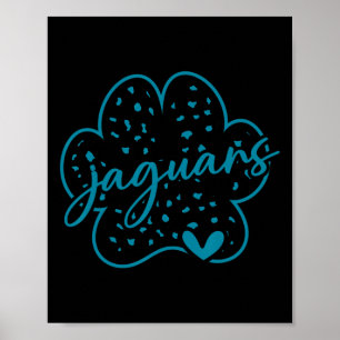 Affiche Esprit d'équipe de sport scolaire Jaguars vintage