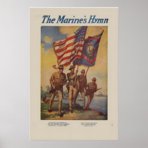 Affiche Esprit des Marines des États-Unis Corps de 1917 Re