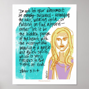 Affiche Esprit doux et calme - Christian Scripture Post