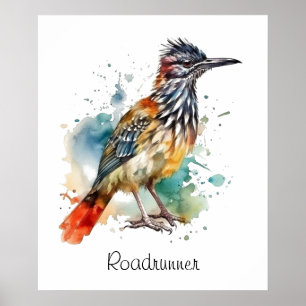 Affiche Esprit du désert, Grand Géocoucou en aquarelle per