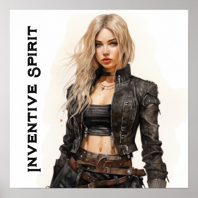 Affiche Esprit inventif Steampunk Jeune femme (Devant)