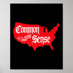 Affiche Esprit Patriotique Américain Premium Common Sense 