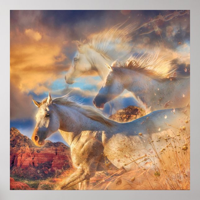 Affiche Esprits de Cheval Sauvage "TRINITÉ" (Devant)