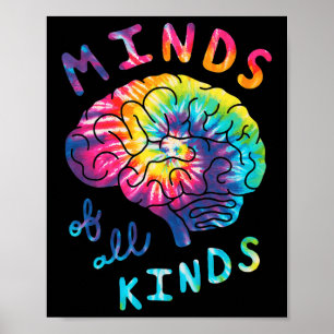 Affiche Esprits De Toutes Sortes Neurodiversité Tie Dye Au