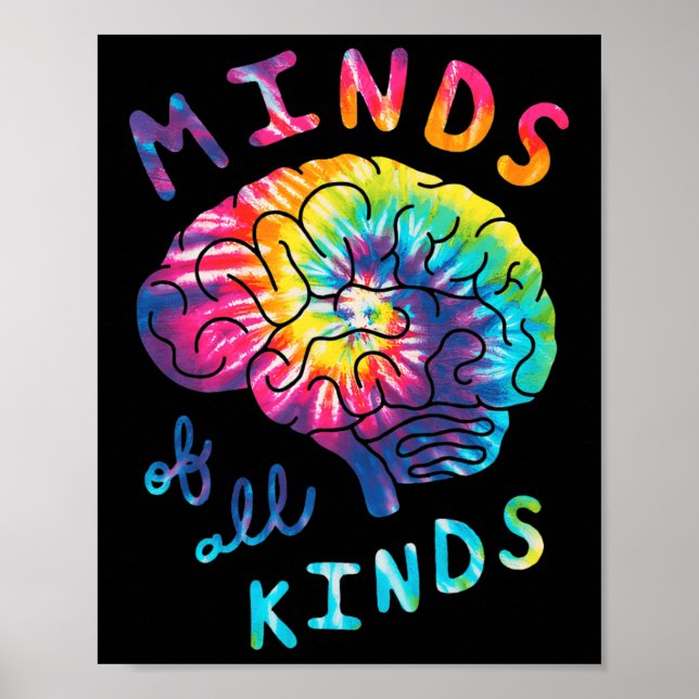 Affiche Esprits De Toutes Sortes Neurodiversité Tie Dye Au (Devant)