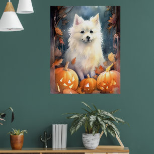 Affiche Esquimau Américain D'Halloween Avec Peur Citrouill