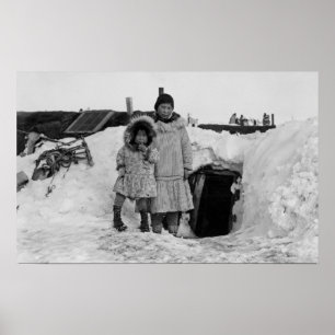 Affiche Esquimaux d'Alaska en dehors de leur photographie