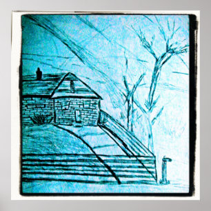 Affiche esquisse de maison