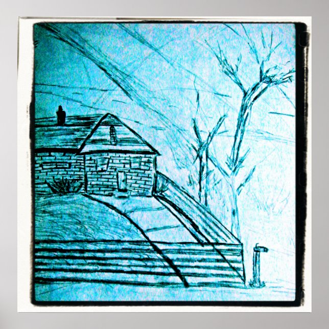 Affiche esquisse de maison (Devant)