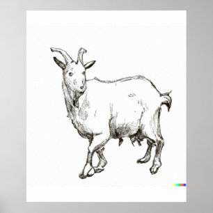 Affiche esquisse dessinée à la main de mouton dans Ukiyo-E