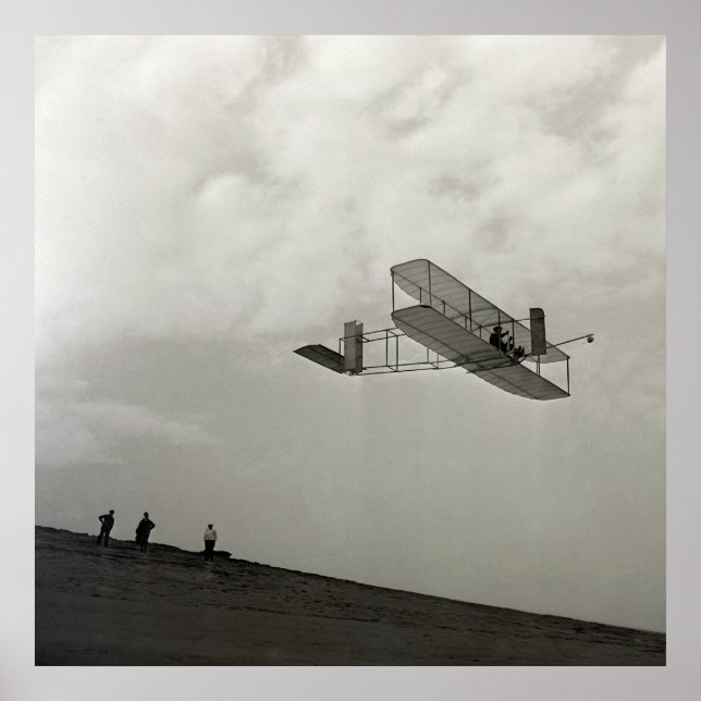 Affiche Essai de planeur Vol Aviation Wright Brothers (Devant)