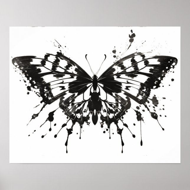 Affiche Essai d'encre Rorschach | No 1 | Papillon (Devant)