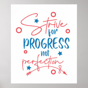 Affiche Essayer pour le progrès pas la perfection mot sall