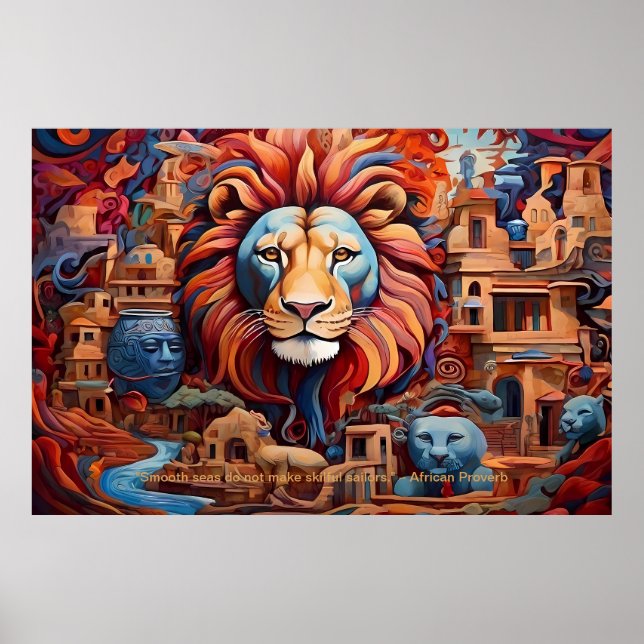 Affiche Essence Ethérée : Rêves Africains Portrait Motivat (Devant)