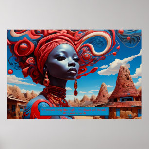 Affiche Essence Ethérée : Rêves Africains Portrait Motivat