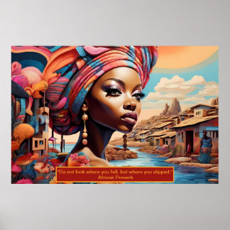 Affiche Essence Ethérée : Rêves Africains Portrait Motivat