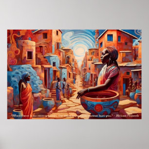 Affiche Essence Ethérée : Rêves Africains Portrait Motivat