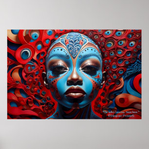 Affiche Essence Ethérée : Rêves Africains Portrait Motivat
