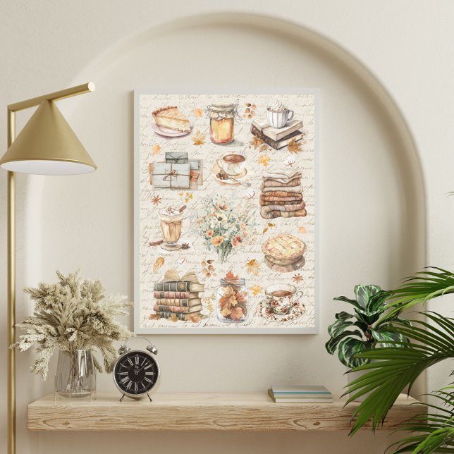 Affiche Essentiels de l'esthétique automnale préférés (In situ)