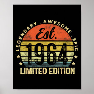 Affiche Est 1964 Édition Limitée 61e Anniversaire Vintage