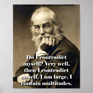 Affiche Est-Ce Que Je Me Contredit - Whitman