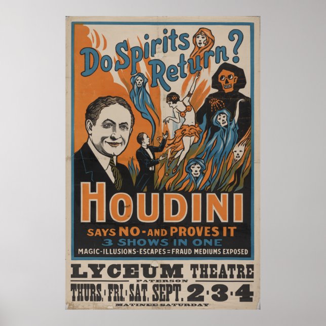 Affiche Est-ce que les esprits reviennent ? Houdini Dit No (Devant)