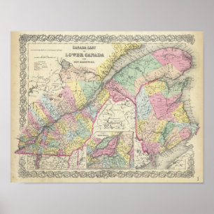 Affiche Est du Canada ou le Canada et le Nouveau Brunswick