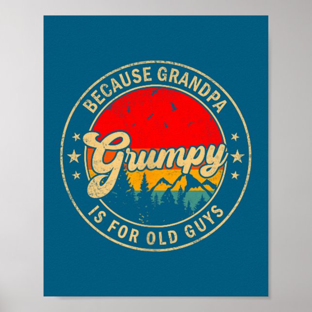 Affiche Est grognon parce que papy vieux rétro (Devant)