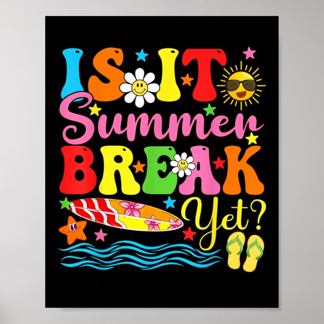 Affiche Est-Il Pause Été Pourtant Vacances Enseignant Dern (Devant)