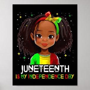Affiche Est Ma Fête de l'Indépendance Fille Jeteuse Noire