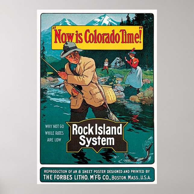 Affiche Est maintenant le Colorado Time Rock Island Systèm (Devant)