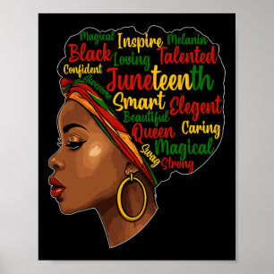 Affiche Est Mon Jour de l'Indépendance Afro Melanin Reine 