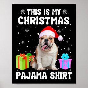 Affiche Est Mon Noël Français Chien Chien Chien Pyjama Chi