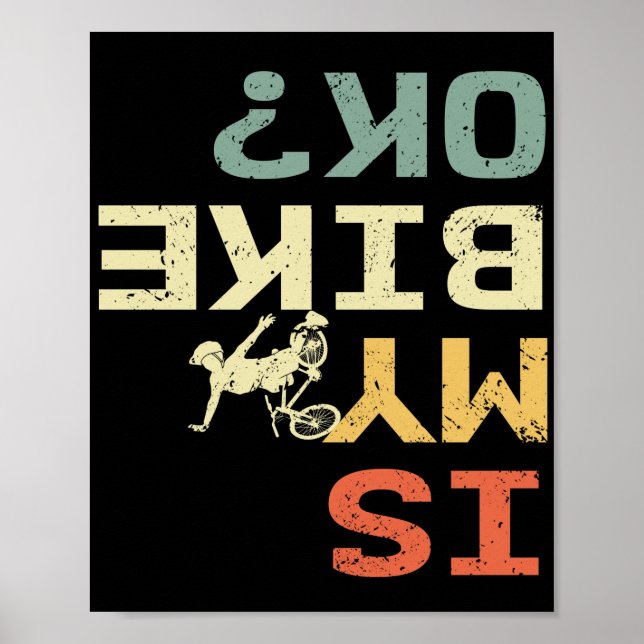Affiche Est Mon Vélo Ok Retro Funny Biker (Devant)